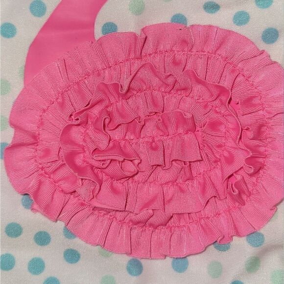 NWOT Wetsuit Club Polkadot Pink Flamingo Girl Swimwear Swimsuit Bathing Suit 18M - Picture 5 of 8
